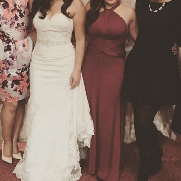 wine red infinity dress